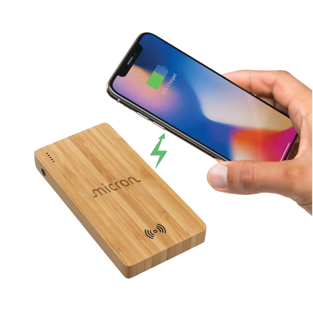 eco-Friendly Bamboo Wireless Power Bank